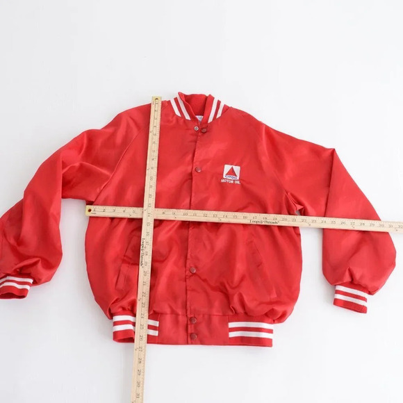 Vintage West Ark made in U.S.A. Citgo  Motor oil Red Button Up Varsity Jacket - Picture 4 of 15